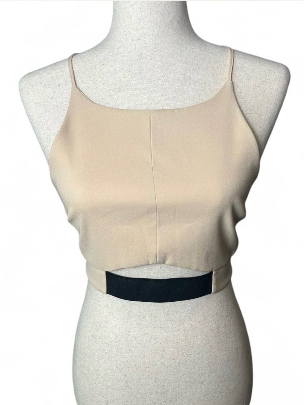 Topshop Cream Beige Halter Crop Top Feminine Festival Party Sz 4